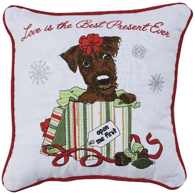 Hypoallergenic Pillows for Allergy SufferersHoliday Kisses Terrier 10" Pillow - Park Designs