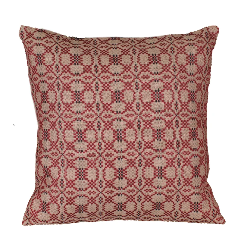 Soft and Fluffy Pillows for Bedroom ComfortKendall Jacquard Red Pillow Cover 18 In PC280017