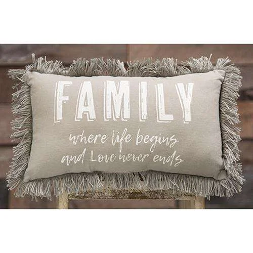 Decorative Pillows for Living Room Makeover*Family Where Life Begins Pillow