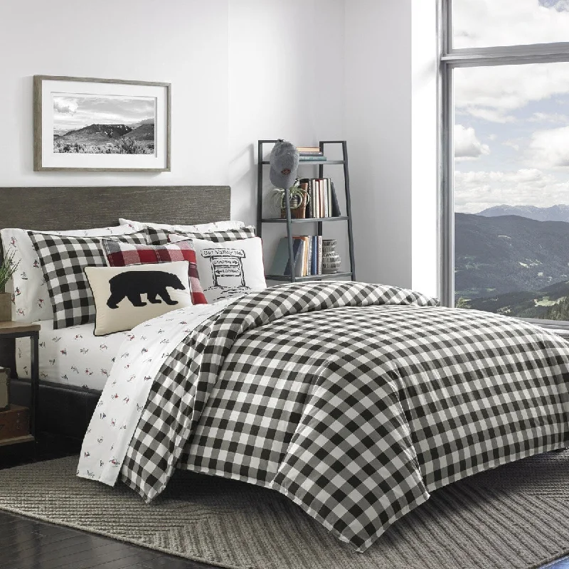 Latex - filled comforters with a bouncy texture and good supportCotton Cozy Premium Quality Plaid Comforter 2-Piece Bedding Set, Twin, Black