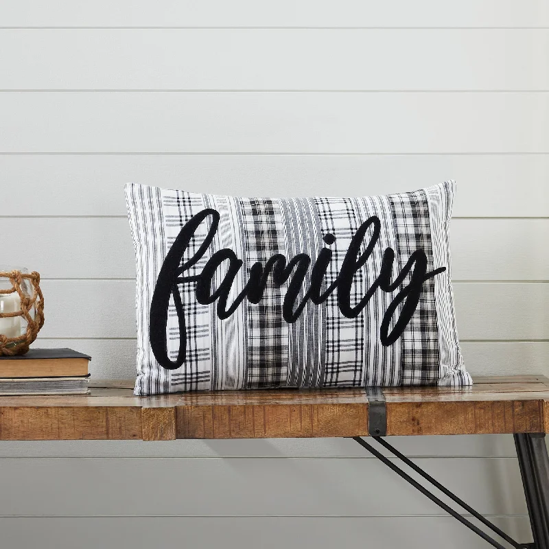 Adjustable Pillows for Customized ComfortSawyer Mill Black Family Pillow Cover 14x22 VHC Brands