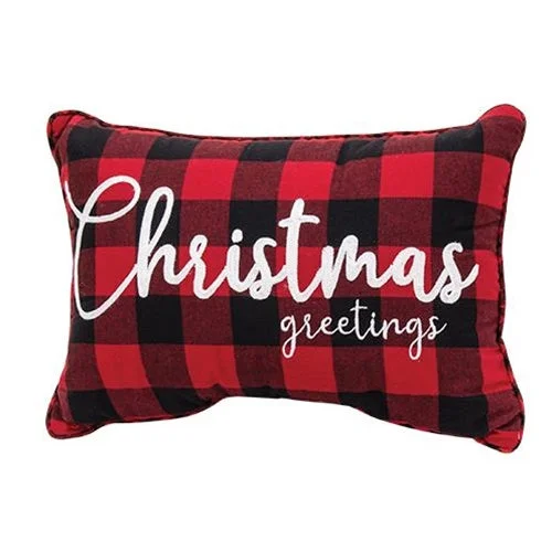 Adjustable Pillows for Customized ComfortBuffalo Check Flannel Christmas Greetings Pillow 2 Asstd