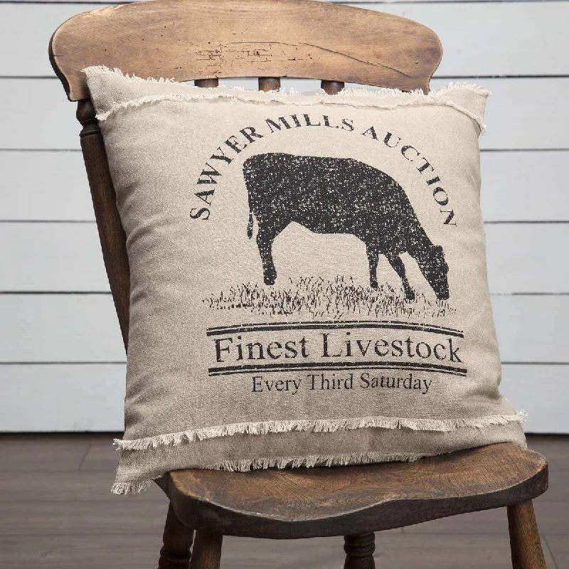 Adjustable Pillows for Customized ComfortSawyer Mill Charcoal Cow Pillow 18"