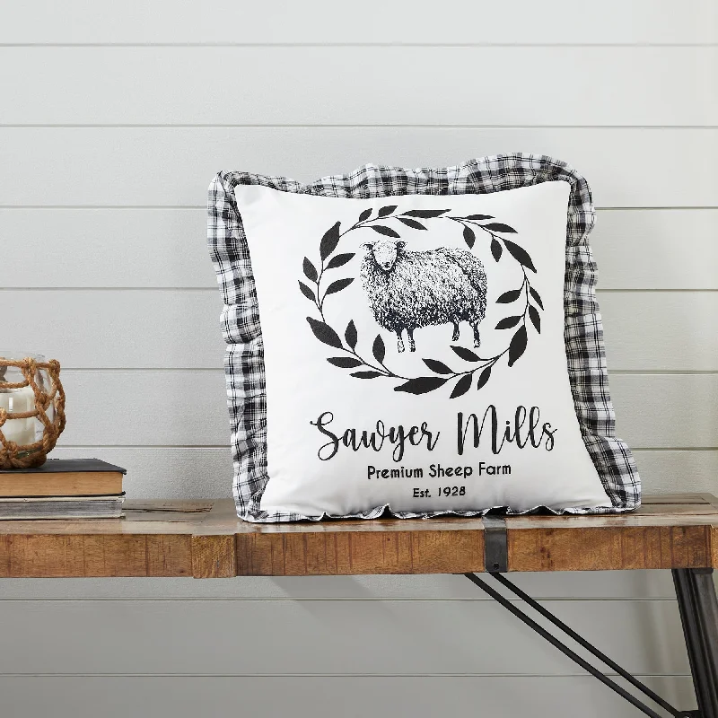 Travel Pillows for Long JourneysSawyer Mill Black Sheep Pillow Cover 18x18 VHC Brands