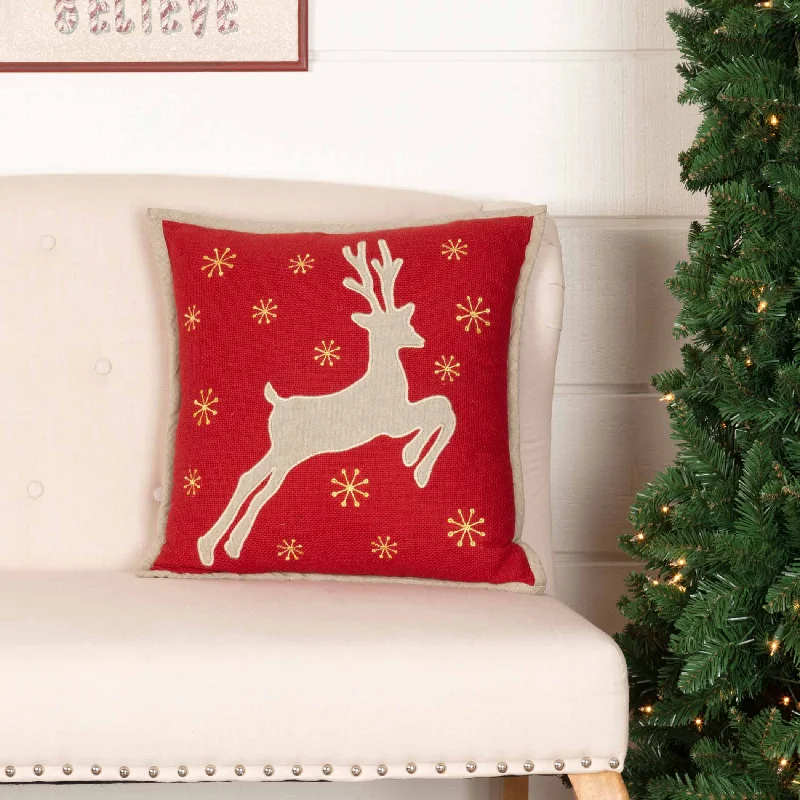 Orthopedic Pillows for Back Pain ReliefBurlap Santa Reindeer Pillow 18x18 VHC Brands