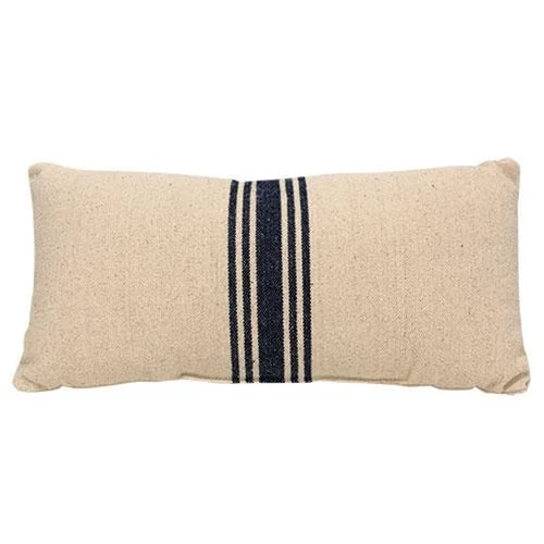 Travel Pillows for Long JourneysGrain Sack Cream and Navy Stripe Pillow 10x20