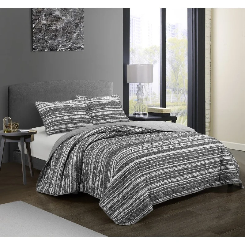 Silk - filled comforters for a luxurious and smooth touchCASA Ultra Soft 3 Piece King Quilt Bedding Set