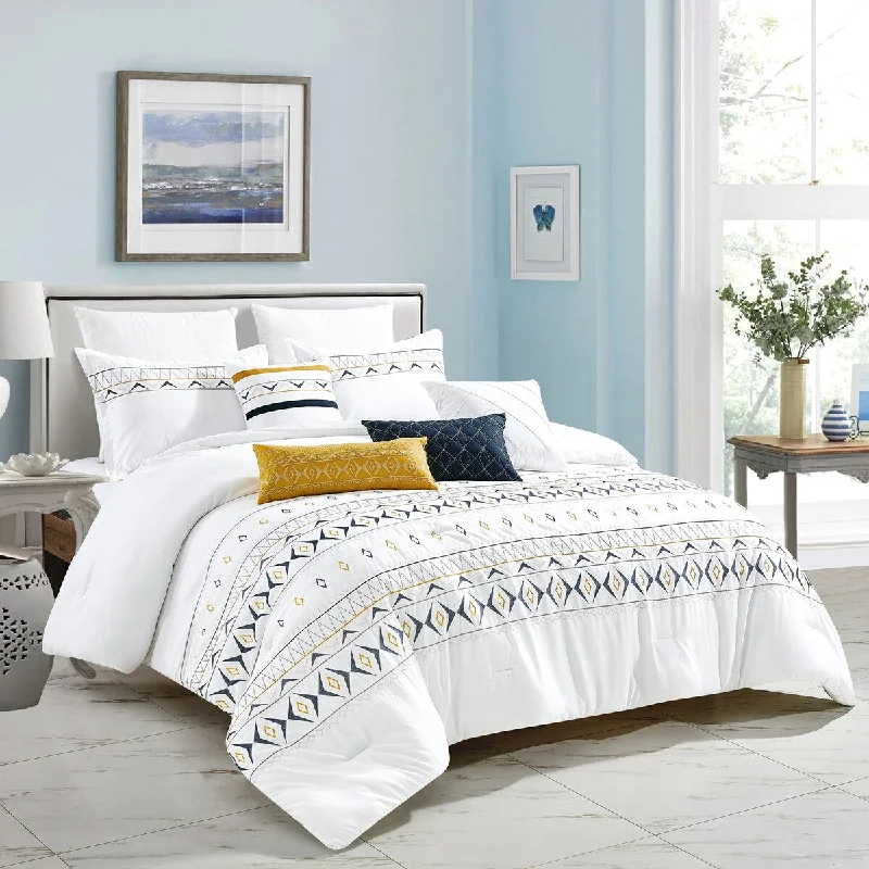 Synthetic - filled comforters like polyester for affordability and hypoallergenic propertiesWellco 7 Piece All Season Soft Polyester Bedding Comforter Set