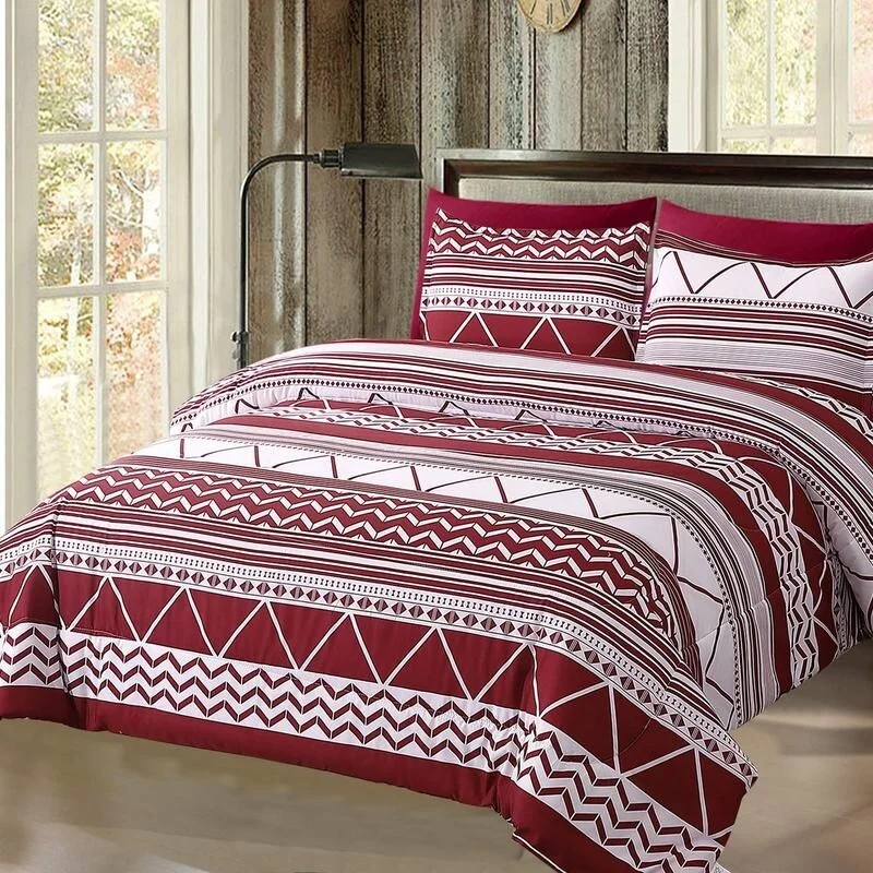 Latex - filled comforters with a bouncy texture and good supportShatex Comforter Sets 5 Piece Red Twin Size with Fitted Sheet,Flat Sheet