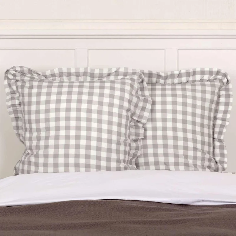 Feather Pillows for a Luxurious SleepAnnie Buffalo Grey Check Fabric Euro Sham 26x26 VHC Brands