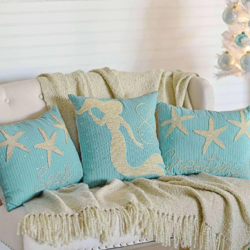 Feather Pillows for a Luxurious SleepNerine Seas & Greetings Set of 3 Pillows-Asstd Sizes