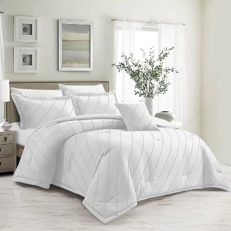 Goose down comforters known for their superior quality and insulationWellco Twin Comforter Set - 2 Pieces All Season Bed Set Soft Polyester Waves Bedding Comforters- White