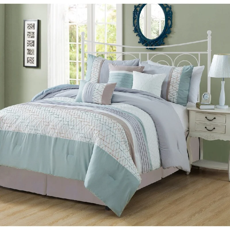 Synthetic - filled comforters like polyester for affordability and hypoallergenic propertiesLaurel 7 Pc Comforter Set