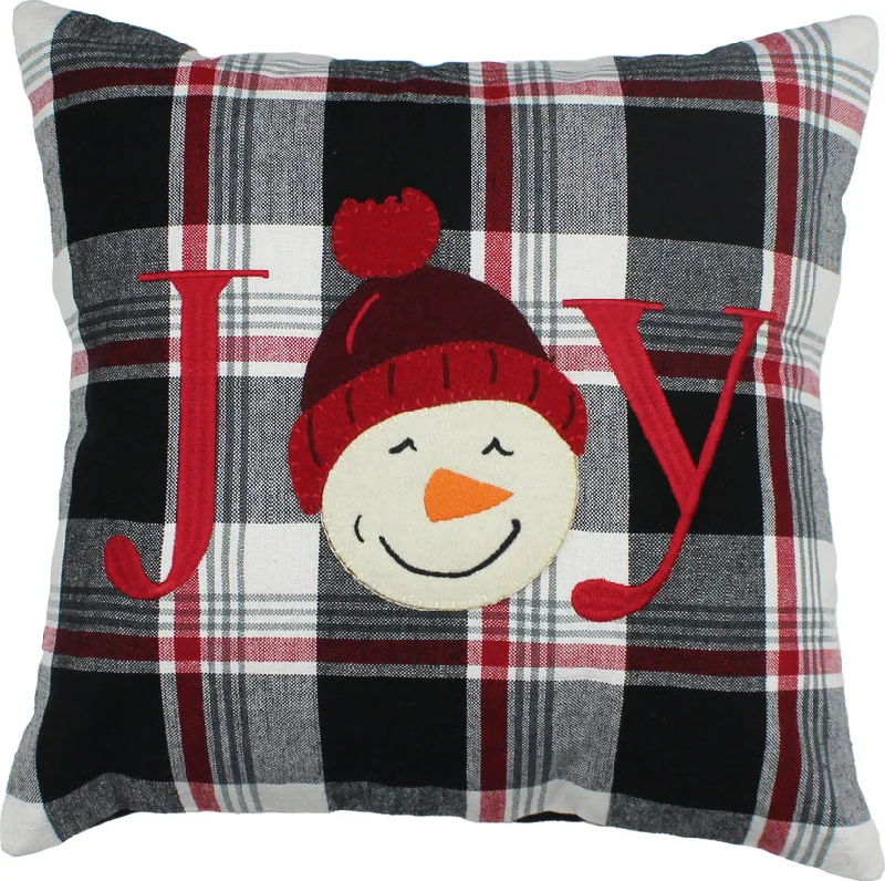 Adjustable Pillows for Customized ComfortWinter Plaid Black, Red, Cream Pillow PL043019