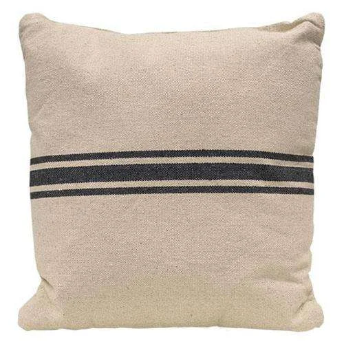 Adjustable Pillows for Customized ComfortGray Stripe Grain Sack Pillow, 18" Sq