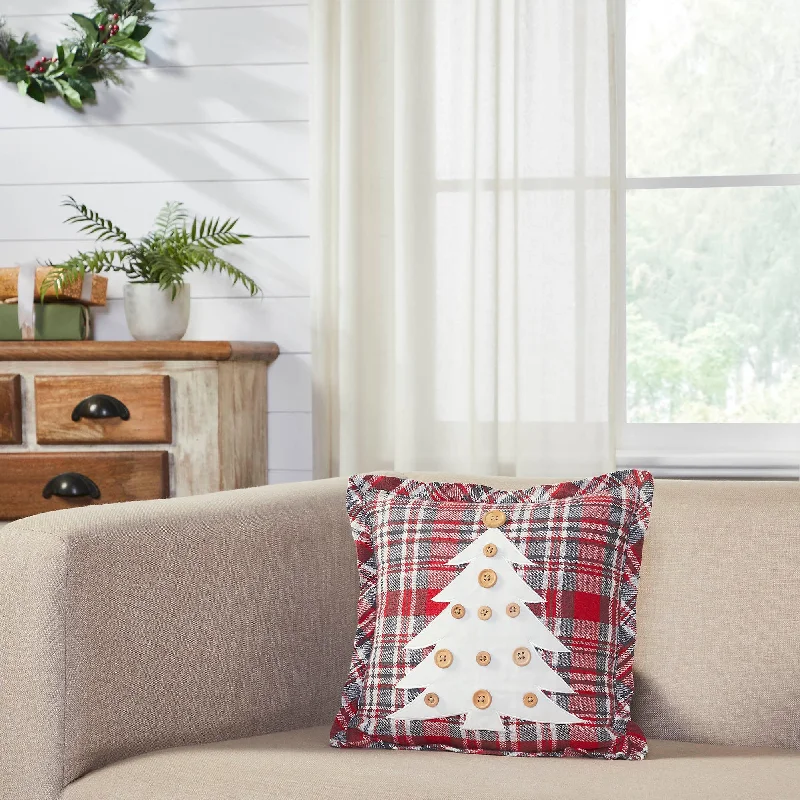 Firm Pillows for Side SleepersGregor Plaid Button Tree Pillow 12x12