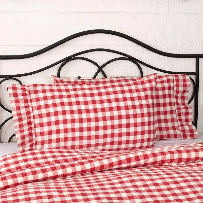 Feather Pillows for a Luxurious SleepAnnie Buffalo Red Check Standard Pillow Case Set of 2 21x30 VHC Brands