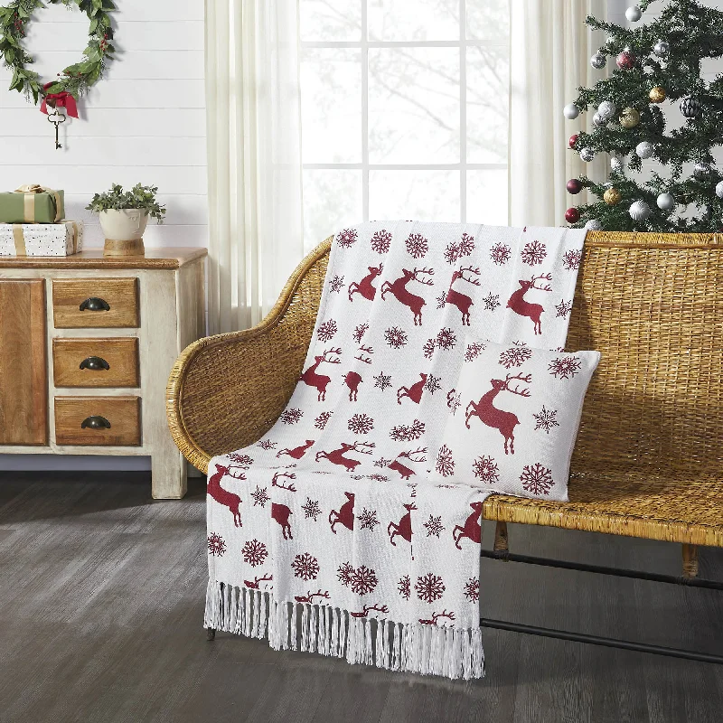 Memory Foam Pillows for Neck SupportScandia Snowflake Red White Woven Throw 50"x60" VHC Brands