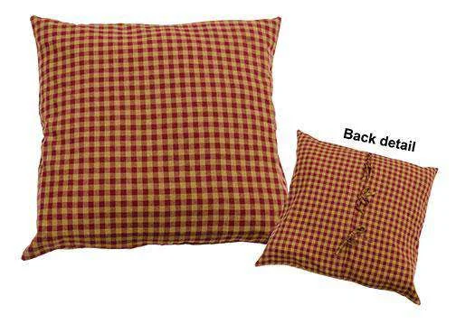 Lumbar Support Pillows for Car SeatsBurgundy Check Euro Sham