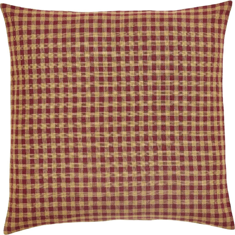 Silk Pillows for Smooth Skin and HairBurgundy Check Fabric Euro Sham 26x26 VHC Brands