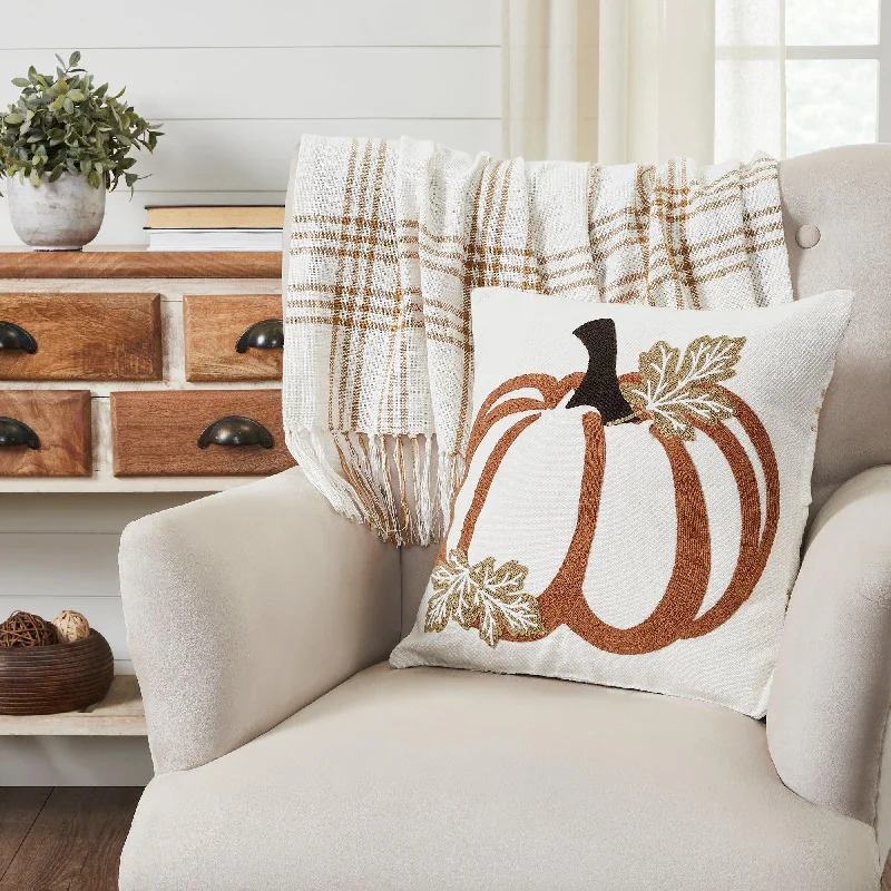 Hypoallergenic Pillows for Allergy SufferersWheat Plaid Pumpkin Pillow Cover 18x18 VHC Brands