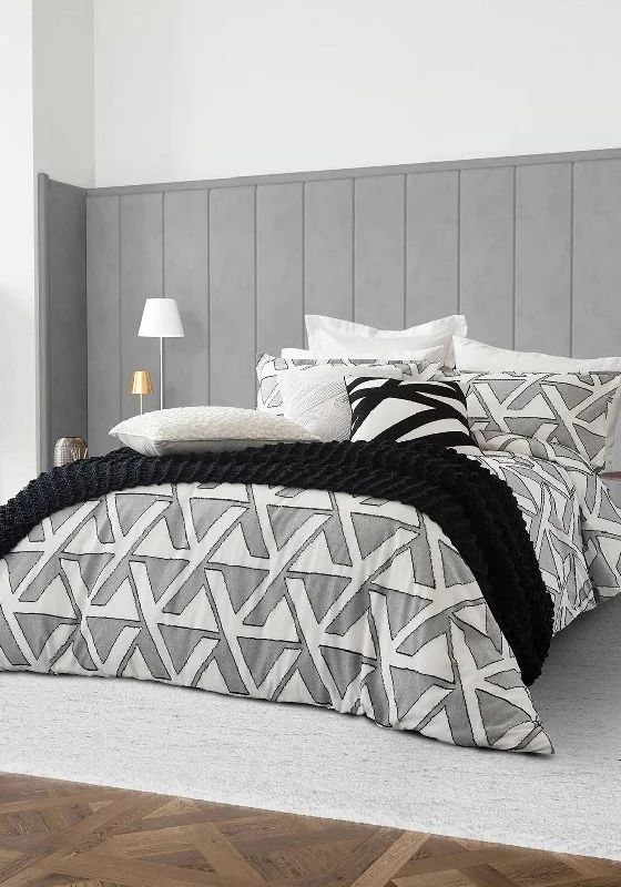 Solid - colored duvet covers in classic colors like white, black, and navy for a timeless lookNalu by Nicole Scherzinger Alana Double Duvet Cover, Black & White