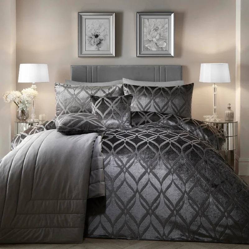 Mid - priced duvet covers with a good balance of quality and costBelfort Slate Grey Velvet Duvet Set