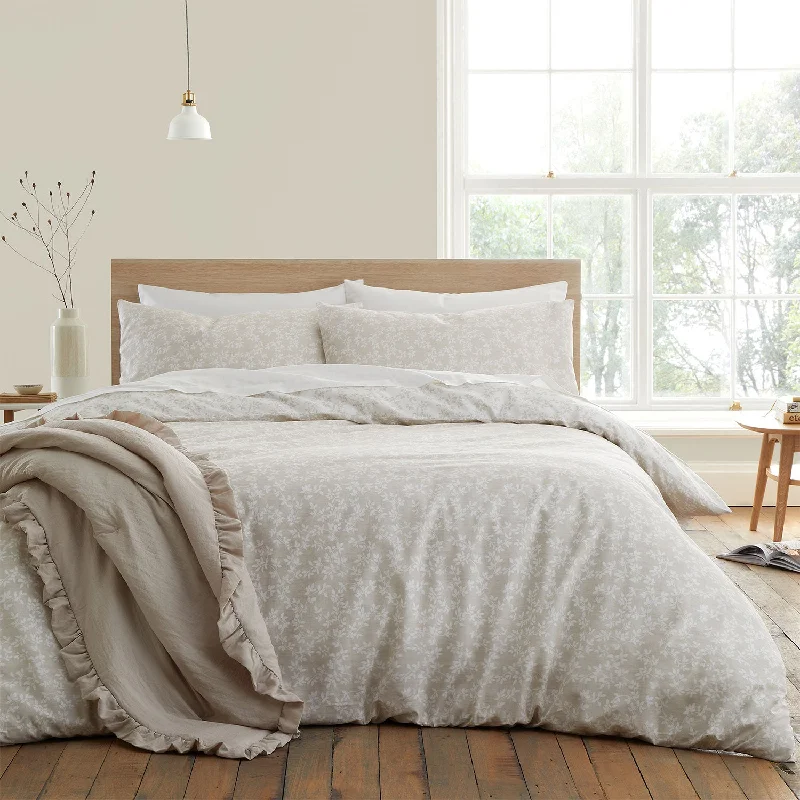 Duvet covers that coordinate with existing bedroom furnitureBianca Shadow Leaves Natural 200TC Duvet Set