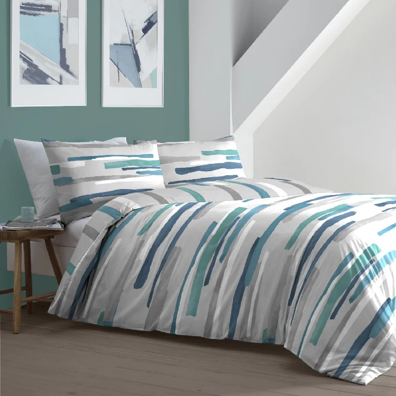 Abstract - designed duvet covers to add an artistic flair to the bedroomClifton Teal Abstract Duvet Set