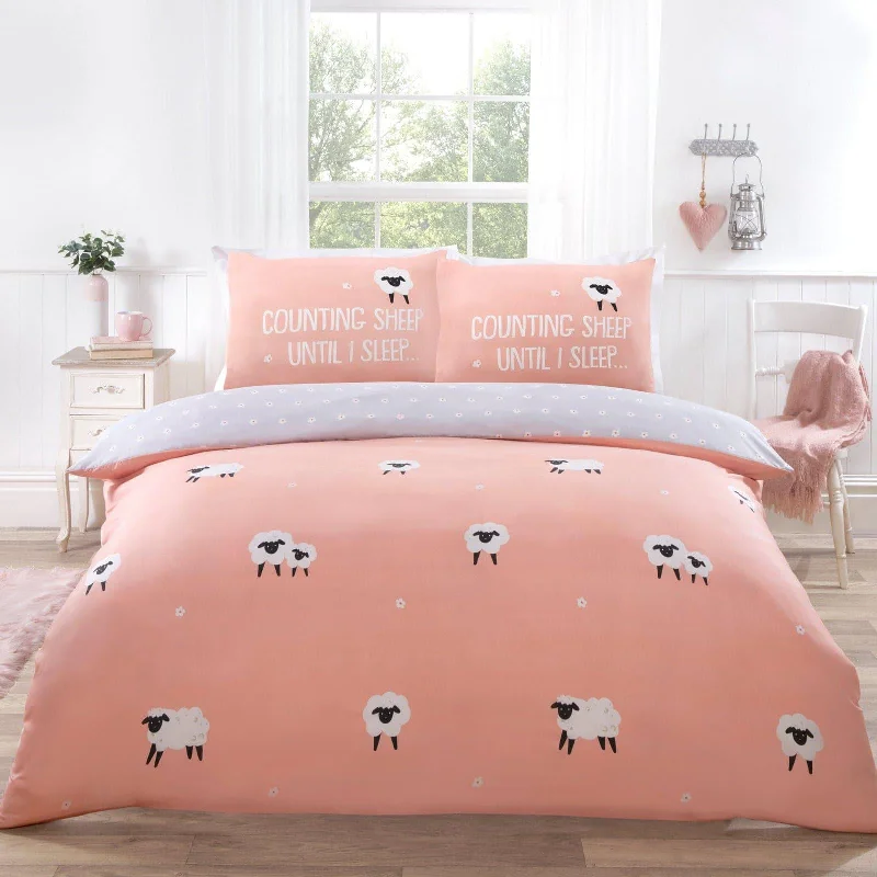 Teen - room duvet covers with trendy and age - appropriate patternsSo Soft Counting Sheep Duvet Cover Set Blush