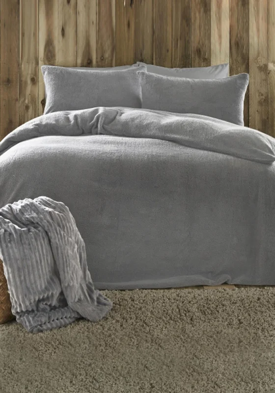 Value - for - money duvet covers that offer great quality at a reasonable priceFusion Teddy Fleece Duvet & Pillowcase Set, Silver