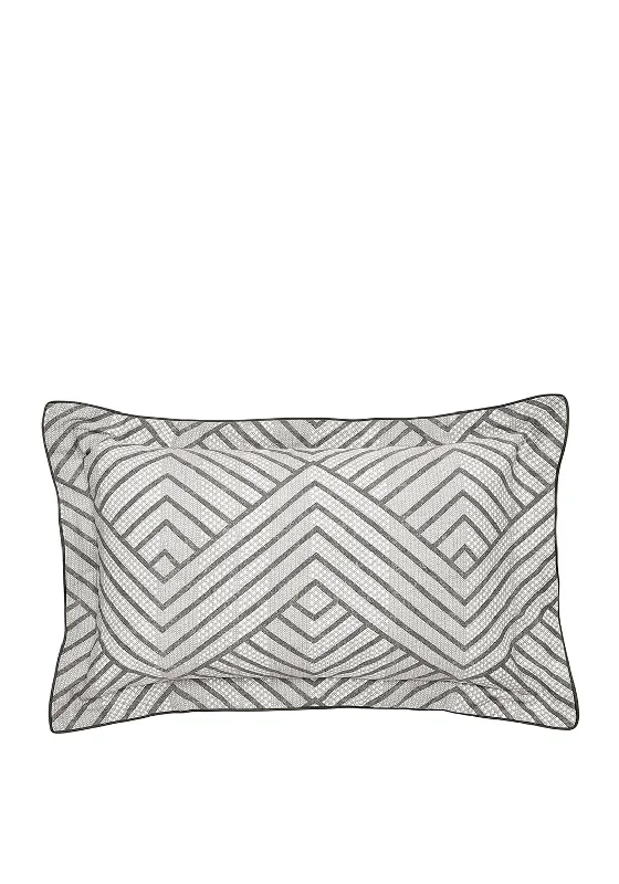 Geometric - patterned duvet covers for a modern and stylish lookBedeck Kayah Print Oxford Pillowcase, Charcoal