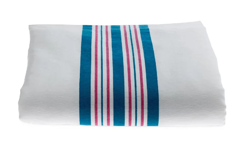 White w/ Pink and Blue stripes