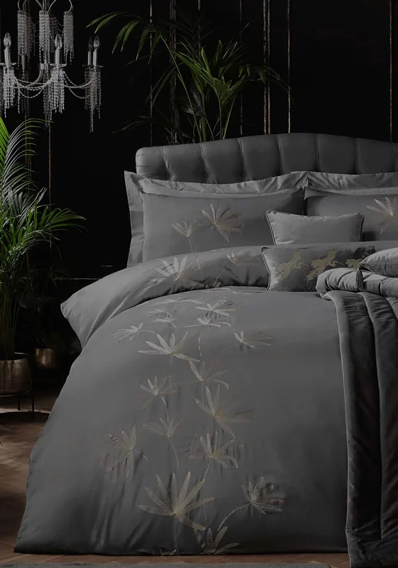 Moisture - wicking duvet covers to prevent night sweatsLaurence Llewelyn Bowen Sleeping Beauty Luxor Duvet & Pillowcase Set, Slate