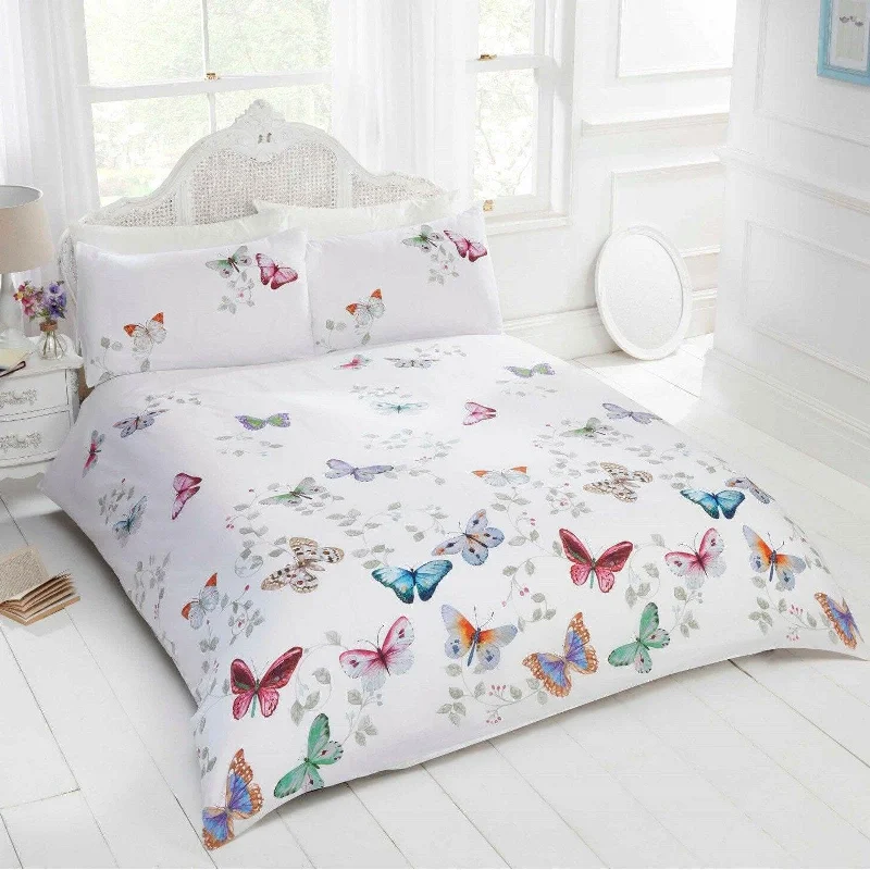 Oversized duvet covers that drape beautifully over the sides of the bed for a luxurious lookMariposa Duvet Cover Set