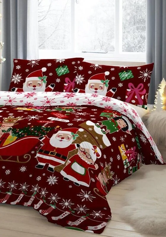 High - end luxury duvet covers for a top - tier sleep experienceBedlam Mr & Mrs Santa Double Duvet Set, Red