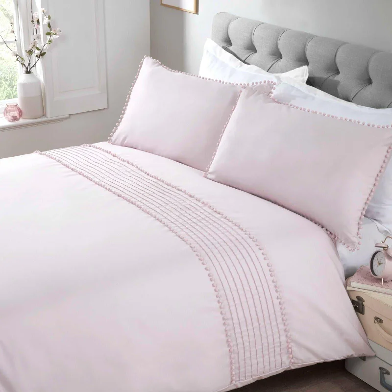 Microfiber duvet covers that are affordable and easy to care forPom Poms Duvet Cover Set