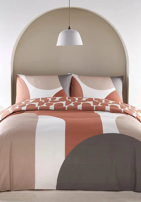 Button - closure duvet covers for a classic and secure fasteningAppletree Style Rondo King Duvet Set, Terracotta