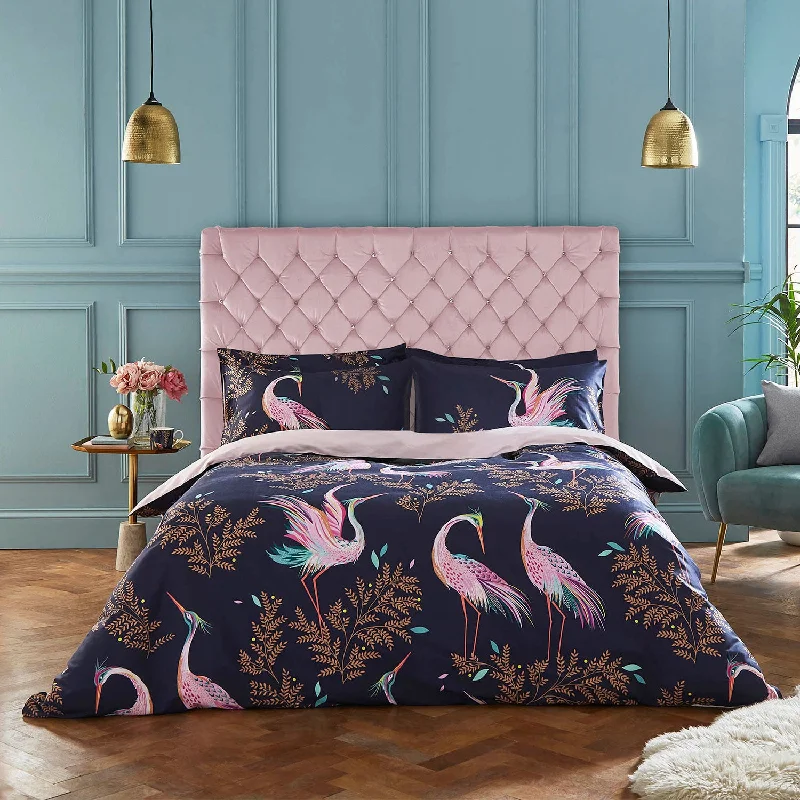 Paisley - printed duvet covers for an exotic and elegant appearanceSara Miller Dancing Cranes Midnight Cotton Duvet Set