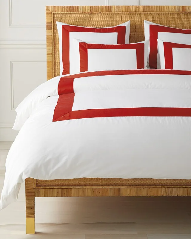 Minimalist - style duvet covers with clean lines and simple designsSerena & Lily Beach Club Border Percale Duvet