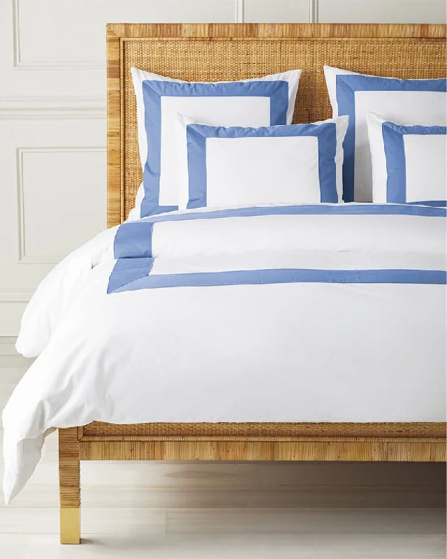 Machine - washable duvet covers for hassle - free cleaningSerena & Lily Beach Club Border Percale Duvet