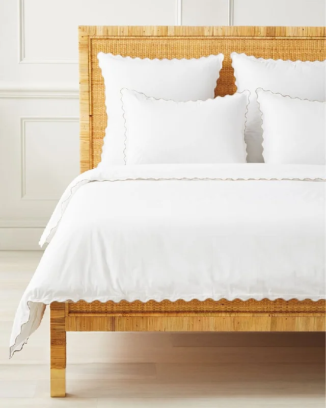 California king - size duvet covers for the extra - long and wide California king bedsSerena & Lily Wave Percale Duvet