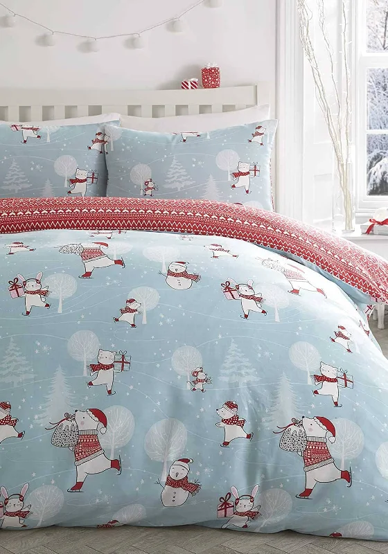 Dry - clean - only duvet covers with high - end materials and delicate designsFusion Skating Fun Junior Duvet Set, Duck Egg