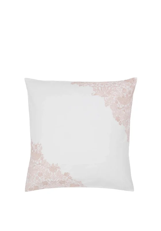 Full - size duvet covers suitable for full - sized beds in guest rooms or small bedroomsMorris & Co Strawberry Thief Embroidered Square Pillowcase, Cochineal Pink