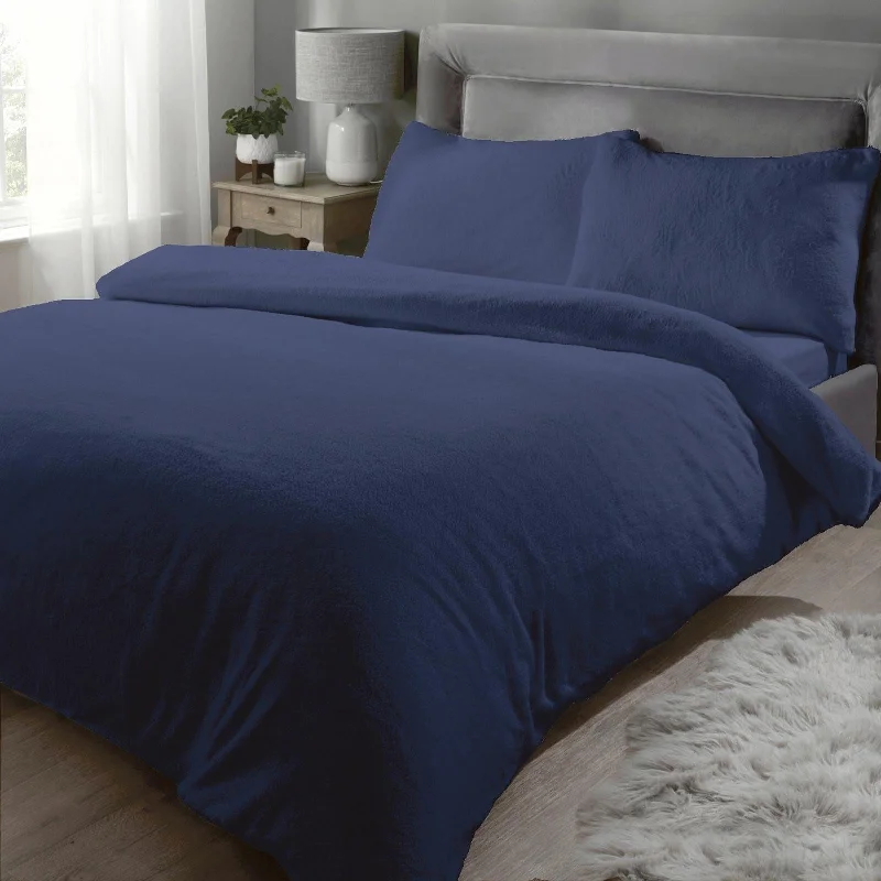 Light - blocking duvet covers for a better sleep during the dayTeddy Fleece Duvet Cover Set Navy