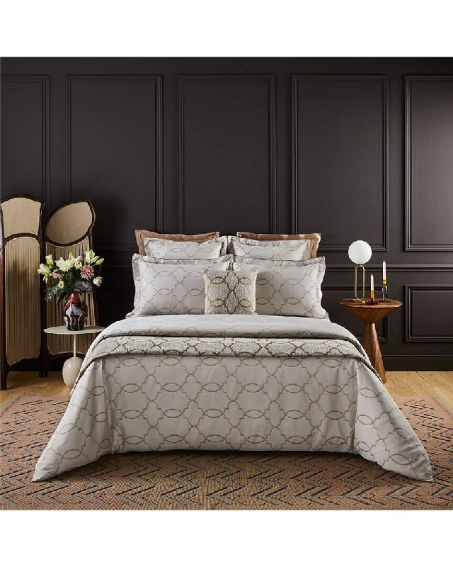 Embroidered duvet covers with intricate needlework for a luxurious touchYves Delorme 300 Thread Count Palazzo Duvet Cover