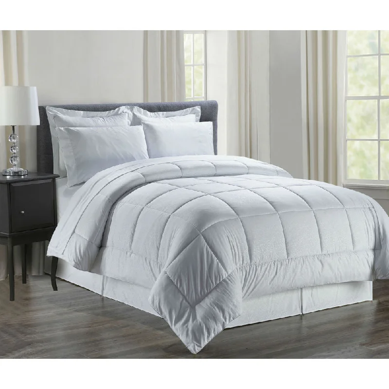 Latex - filled comforters with a bouncy texture and good support8-Piece Vine White Down Alternative Bed-In-Bag