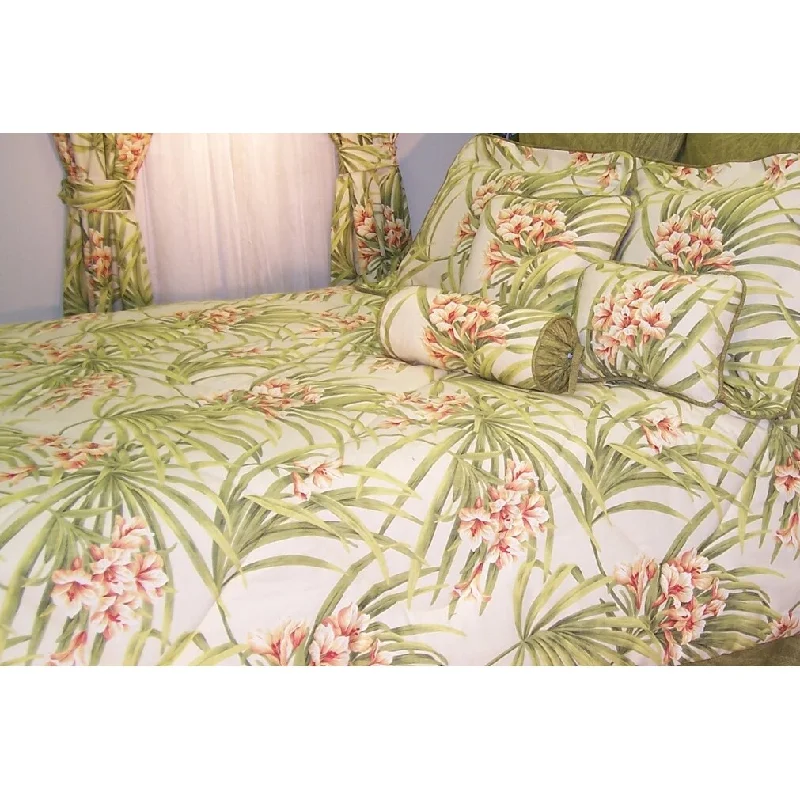 Wool - filled comforters with natural moisture - wicking and temperature - regulating featuresAmelia sea island tropical comforter set