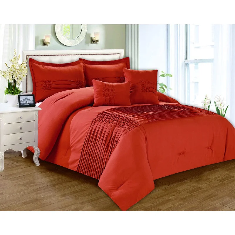 Wool - filled comforters with natural moisture - wicking and temperature - regulating featuresAstoria Pin tuck Pleated 5-piece Comforter Set