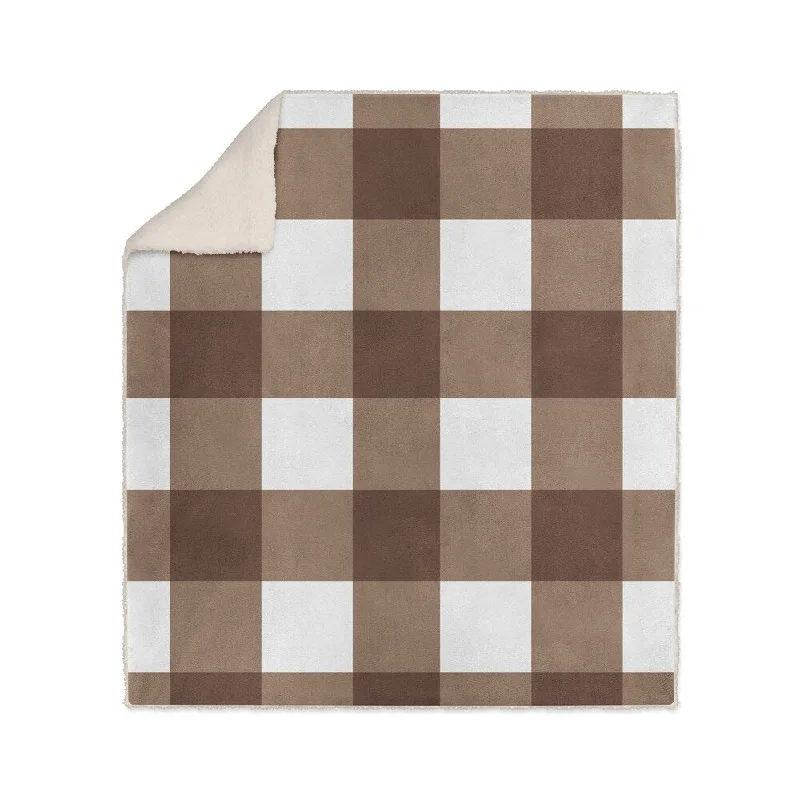 Synthetic - filled comforters like polyester for affordability and hypoallergenic propertiesBARRETT BUFFALO CHECK BROWN Sherpa Comforter